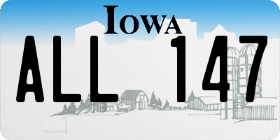 IA license plate ALL147