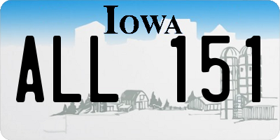 IA license plate ALL151