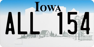 IA license plate ALL154