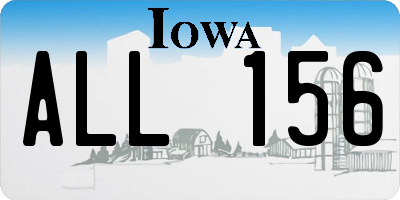 IA license plate ALL156