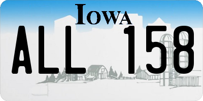 IA license plate ALL158