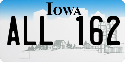 IA license plate ALL162