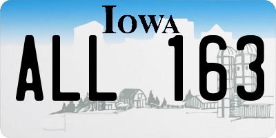 IA license plate ALL163