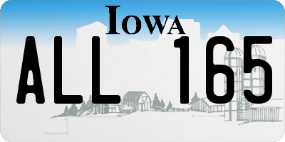 IA license plate ALL165
