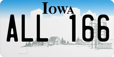 IA license plate ALL166