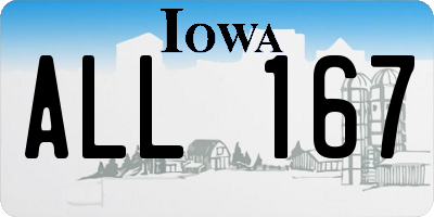 IA license plate ALL167