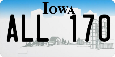 IA license plate ALL170