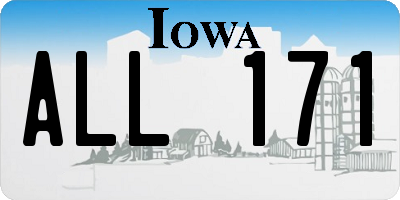 IA license plate ALL171