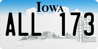 IA license plate ALL173