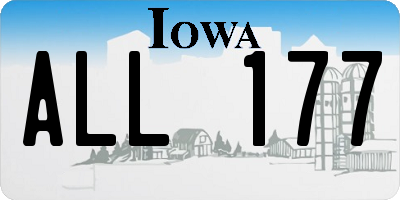 IA license plate ALL177