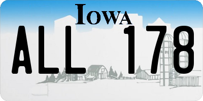 IA license plate ALL178