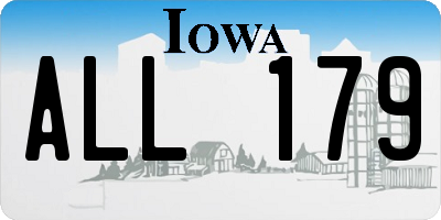 IA license plate ALL179