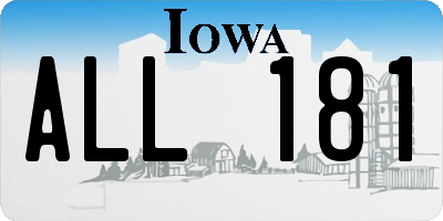 IA license plate ALL181