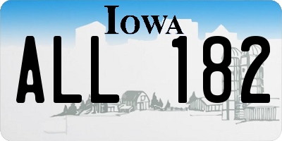 IA license plate ALL182