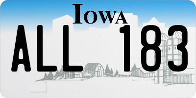 IA license plate ALL183