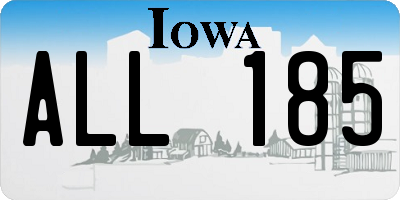 IA license plate ALL185
