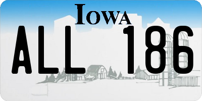 IA license plate ALL186