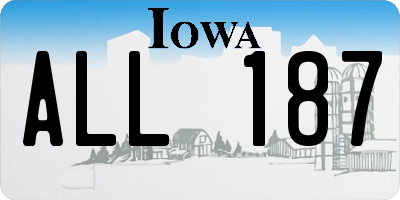 IA license plate ALL187