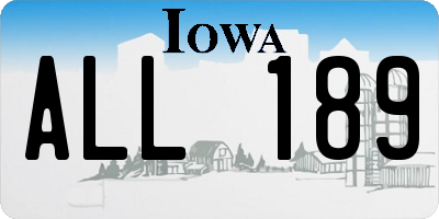 IA license plate ALL189