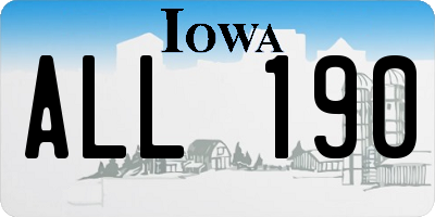 IA license plate ALL190