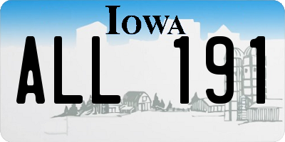 IA license plate ALL191