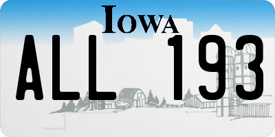 IA license plate ALL193