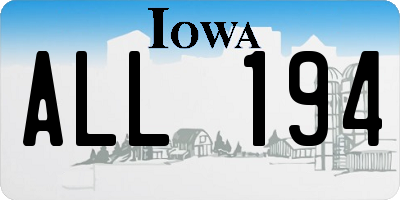 IA license plate ALL194