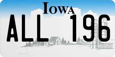 IA license plate ALL196