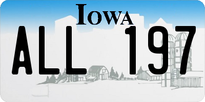 IA license plate ALL197