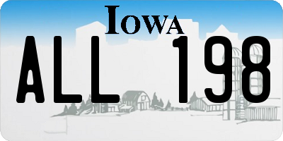 IA license plate ALL198