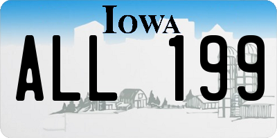 IA license plate ALL199