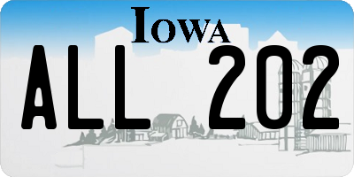 IA license plate ALL202