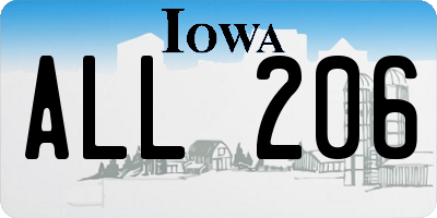 IA license plate ALL206