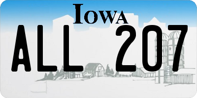 IA license plate ALL207