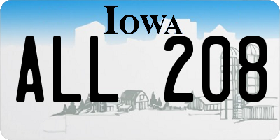 IA license plate ALL208