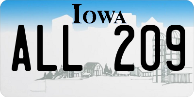IA license plate ALL209