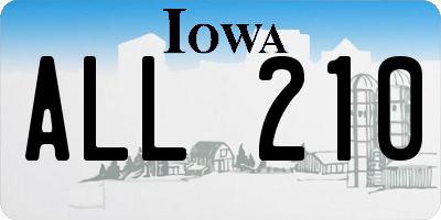 IA license plate ALL210