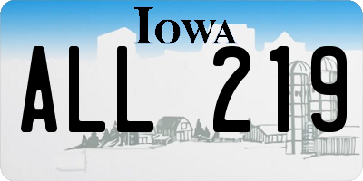 IA license plate ALL219