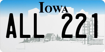 IA license plate ALL221