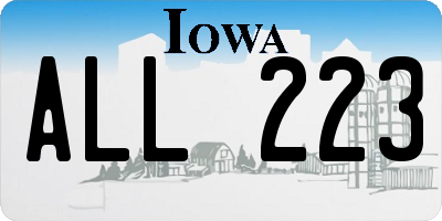 IA license plate ALL223