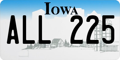 IA license plate ALL225