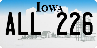 IA license plate ALL226