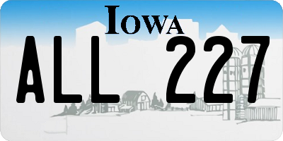 IA license plate ALL227