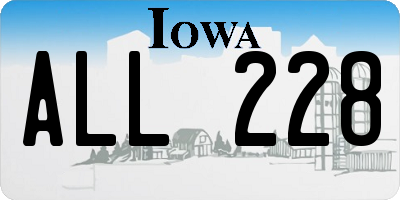 IA license plate ALL228