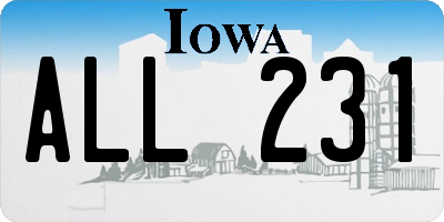 IA license plate ALL231