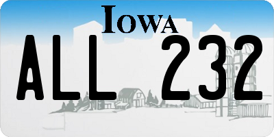 IA license plate ALL232