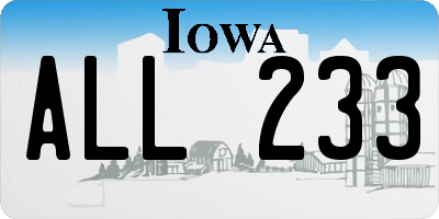 IA license plate ALL233
