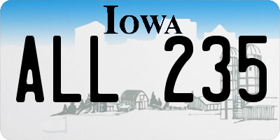 IA license plate ALL235