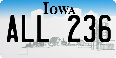 IA license plate ALL236