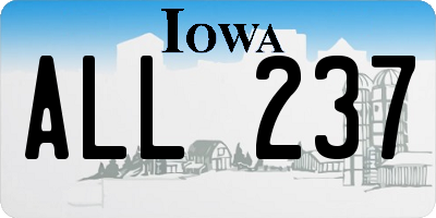 IA license plate ALL237